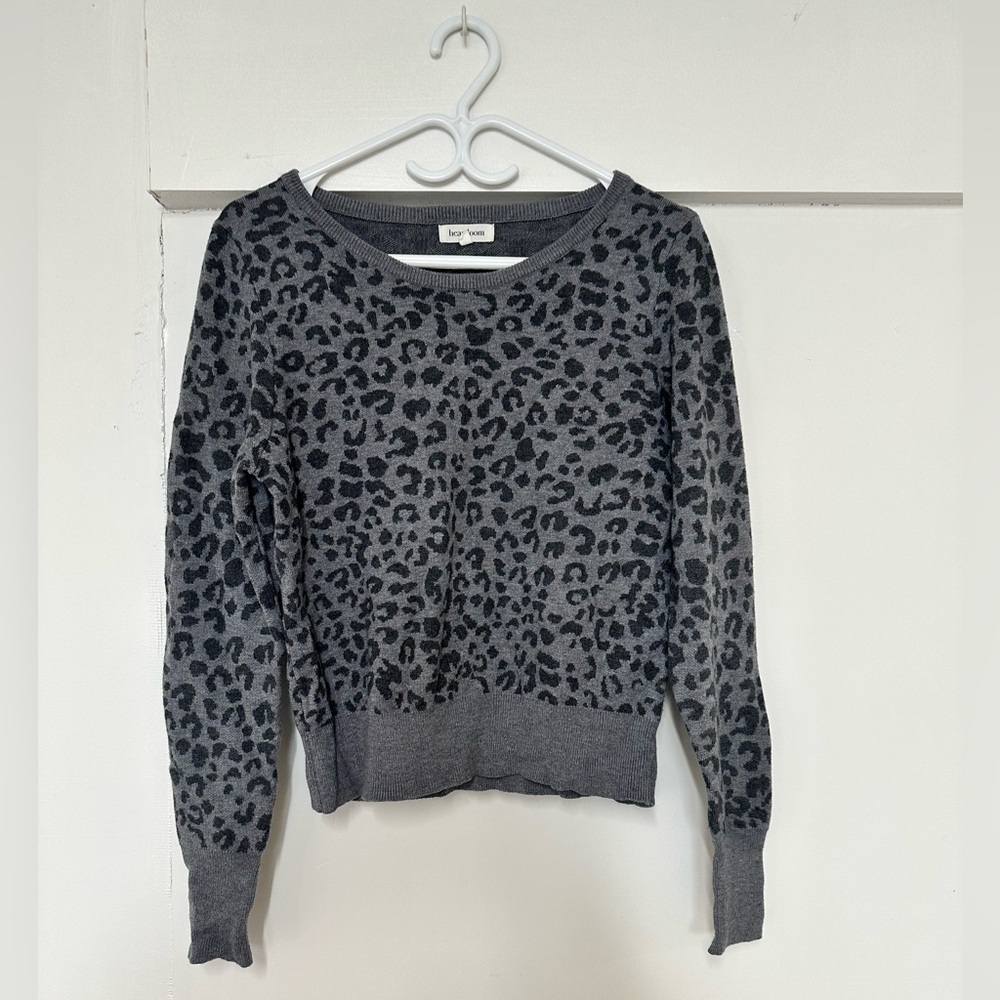 Heartloom Leopard Print Crewneck Sweater